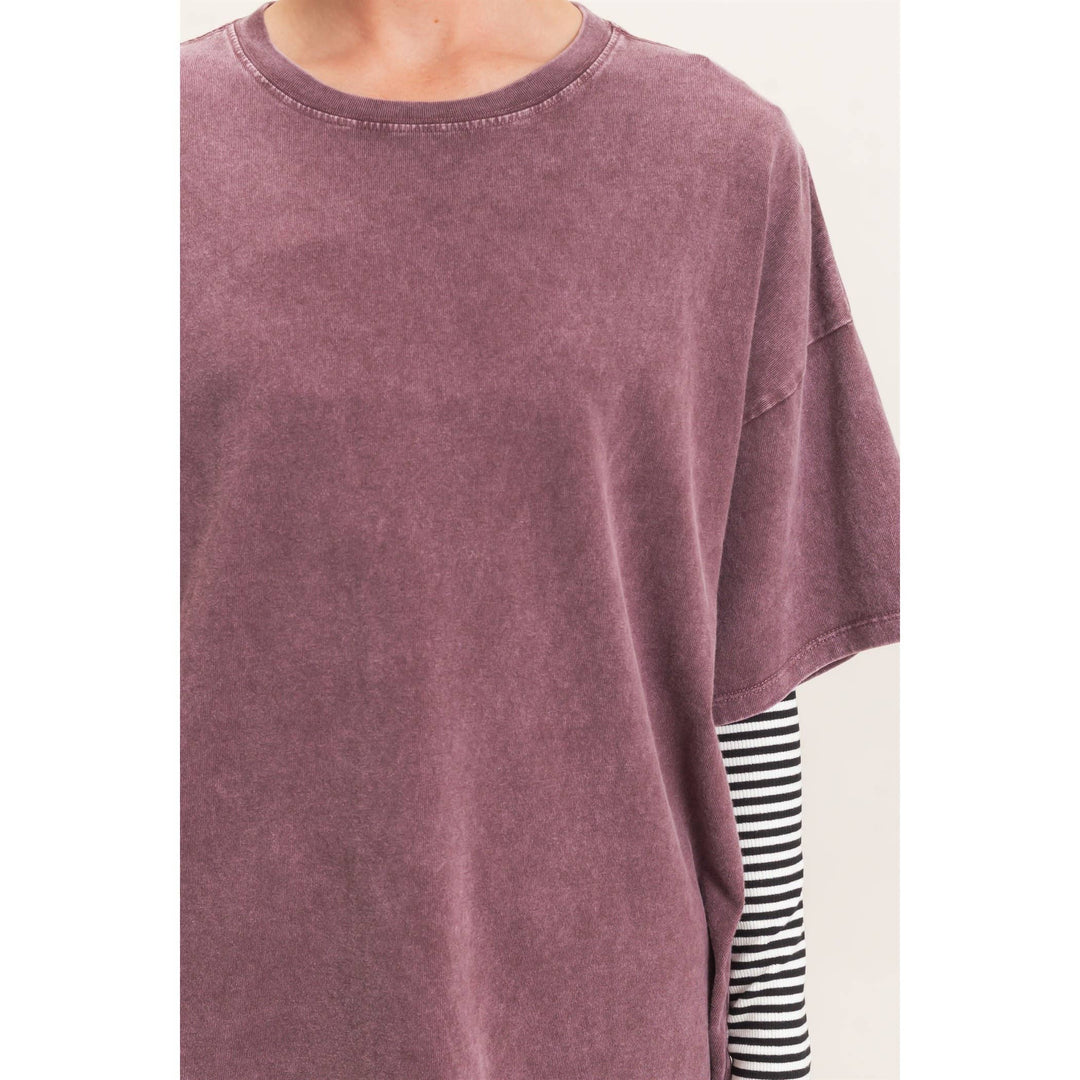 Mineral Wash Oversized Crew Neck T-Shirts