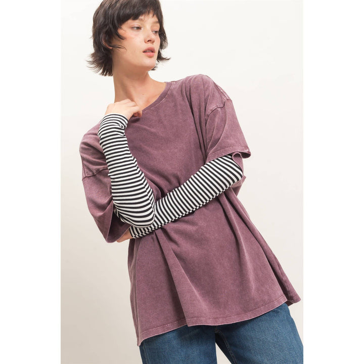 Mineral Wash Oversized Crew Neck T-Shirts