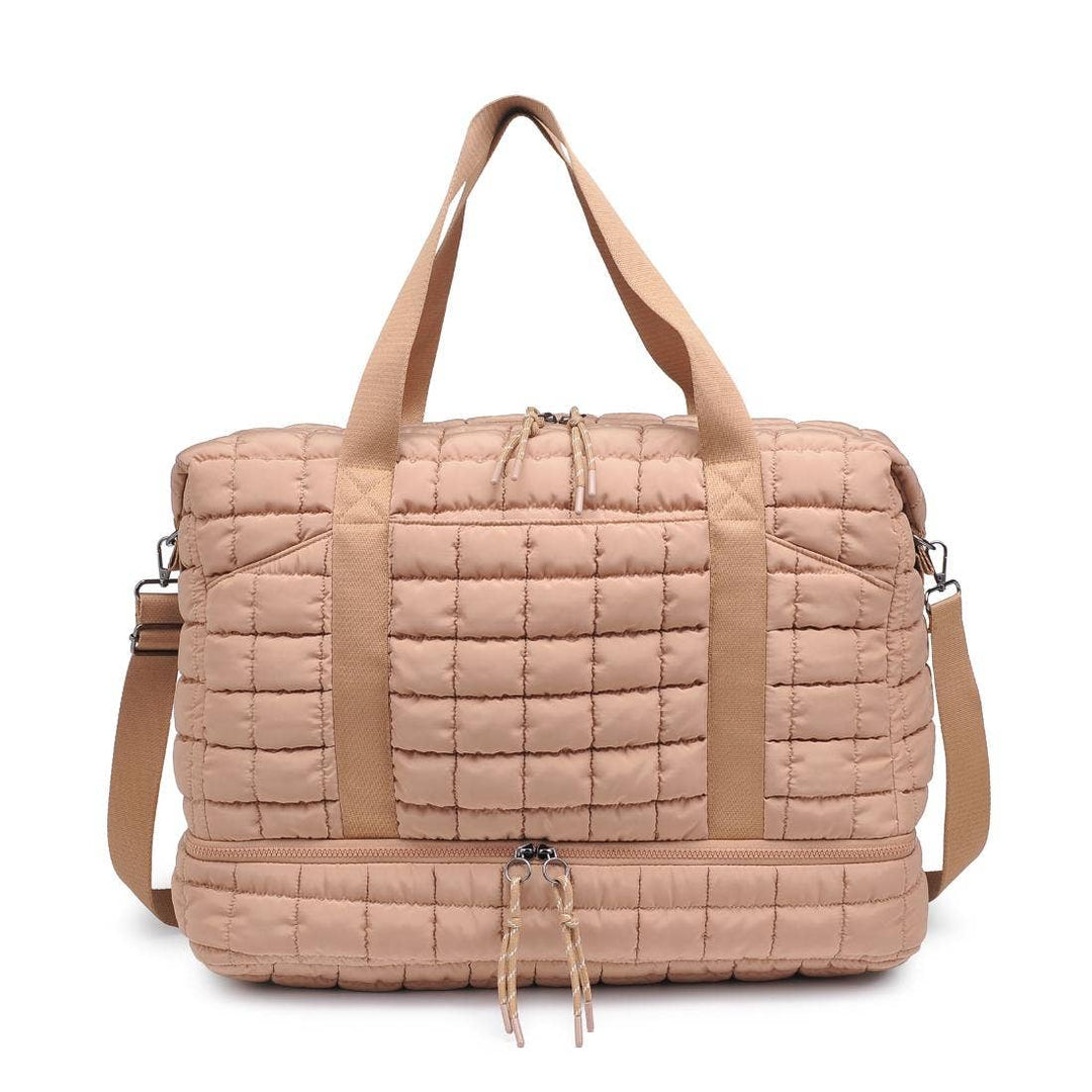 Globetrotter Quilted Nylon Puffer Travel Weekender