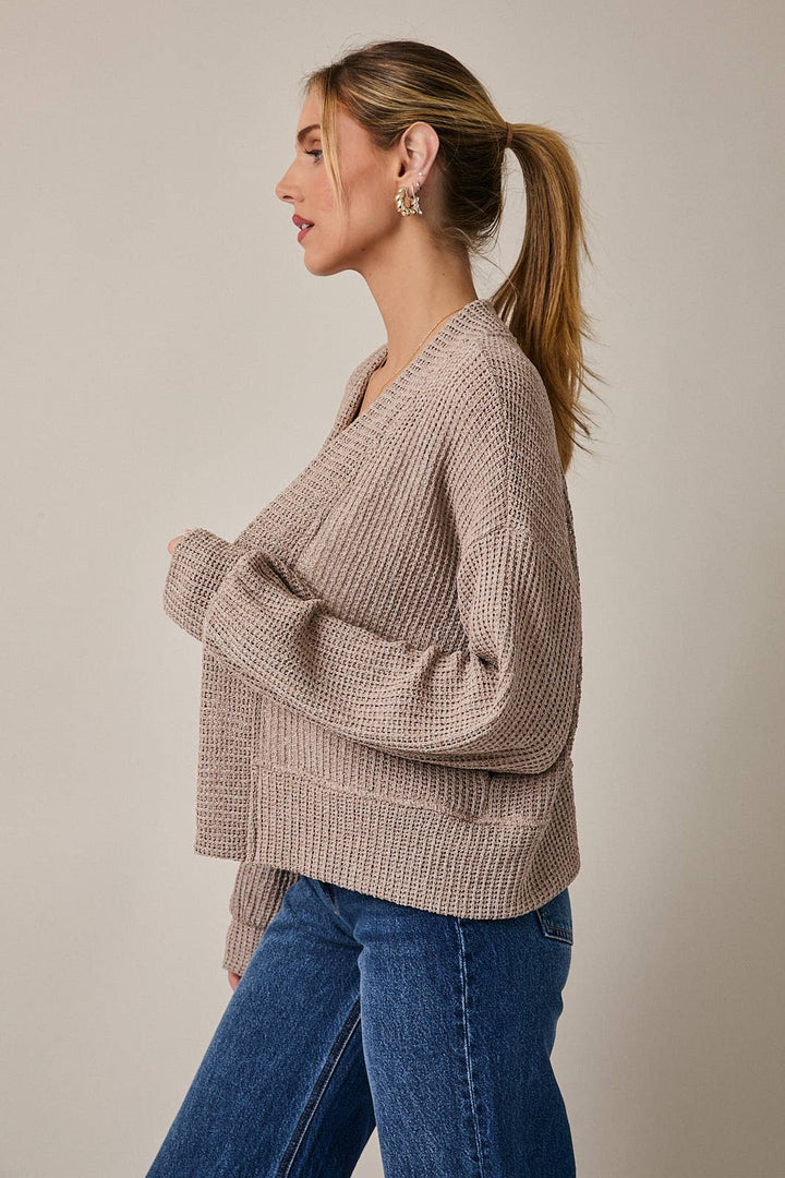 LONG SLEEVE CROPPED CARDIGAN