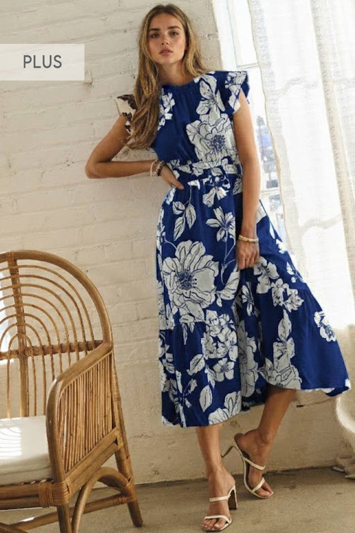 Plus Flutter Sleeve Dress
