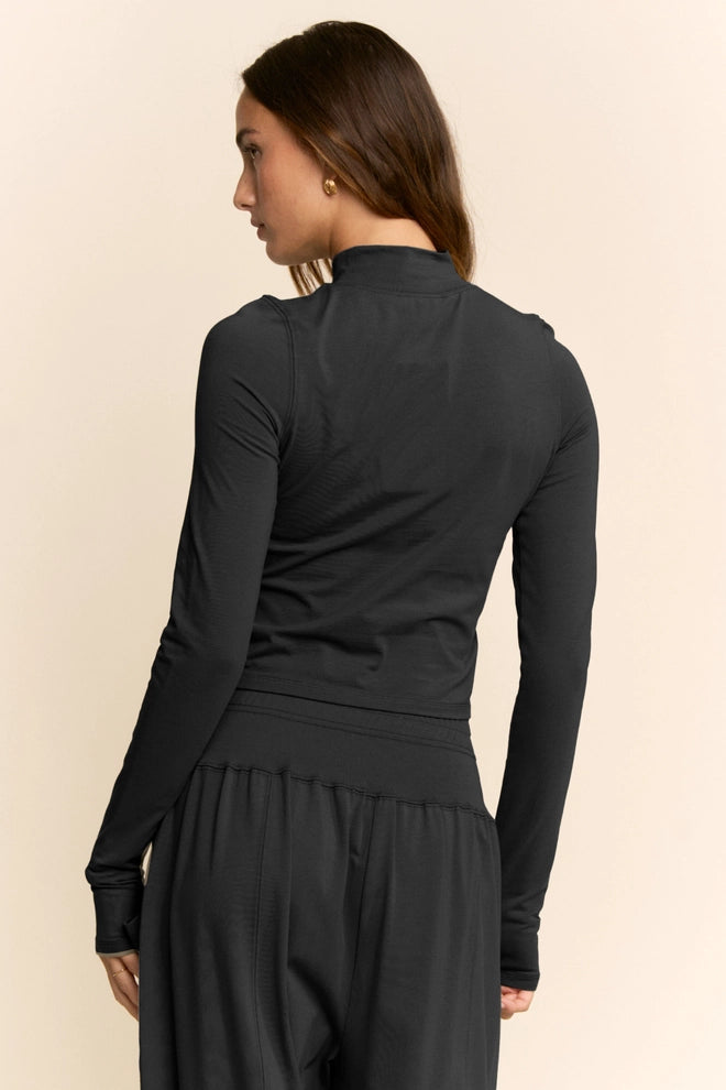 Textured Mock Neck Relaxed Lounge Set