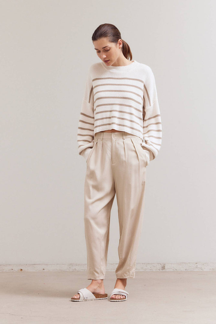 41750 - STRIPE SWEATER CROP TOP