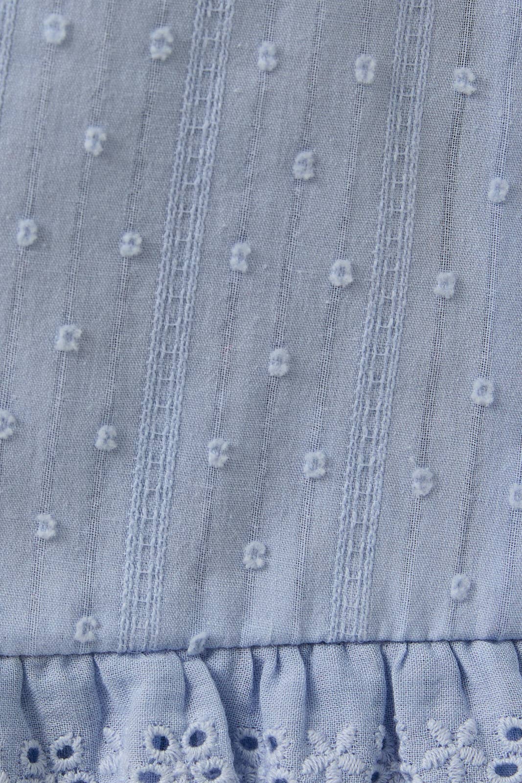 DROP WAIST COTTON EYELET MINI DRESS