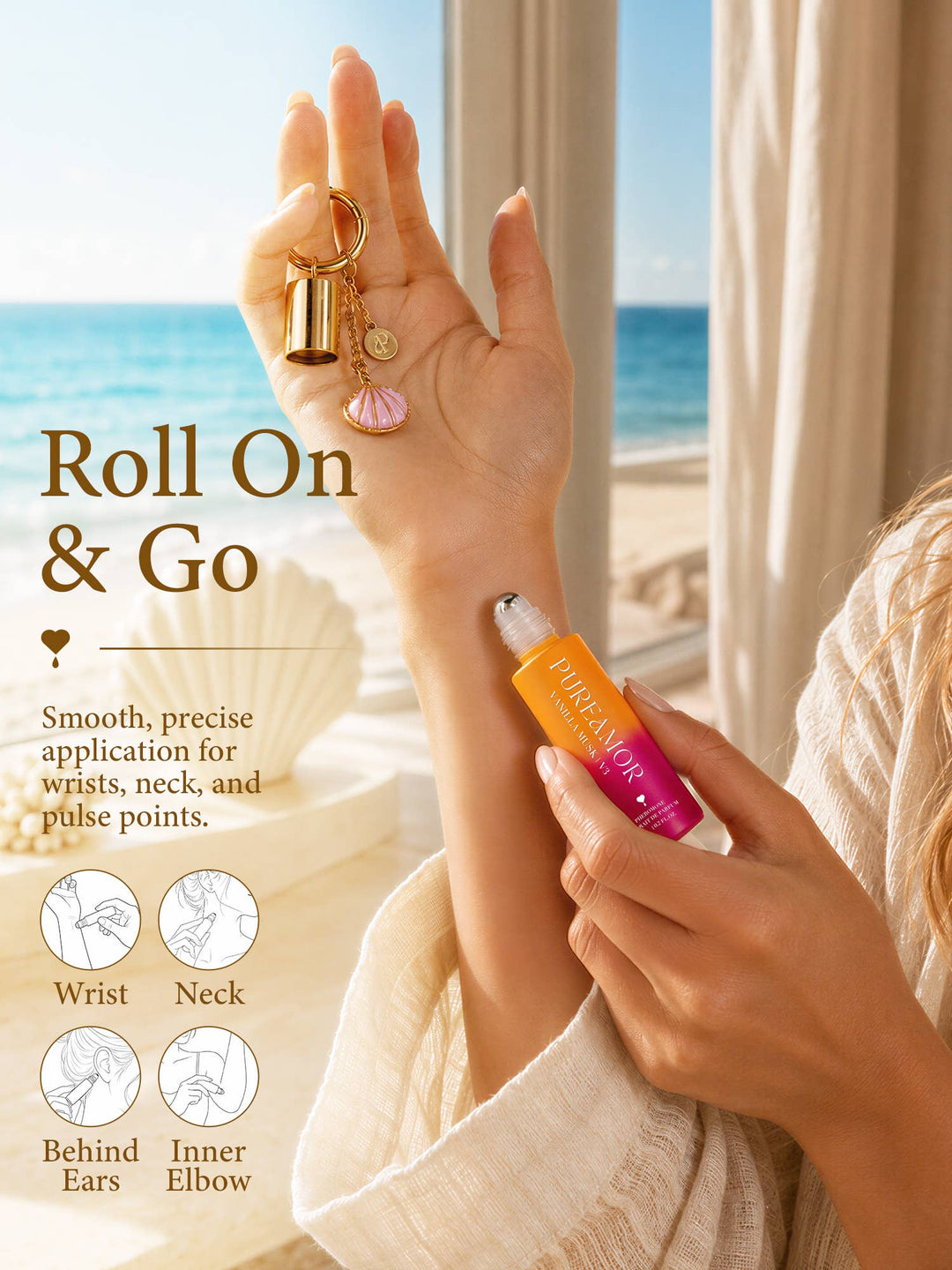 Vanilla Musk | Roll-on Pheromone Keychain Perfume Oil - 6ml