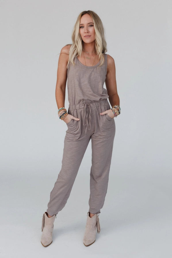Set To Go Textured Jumpsuit and Cardigan Set – Mocha