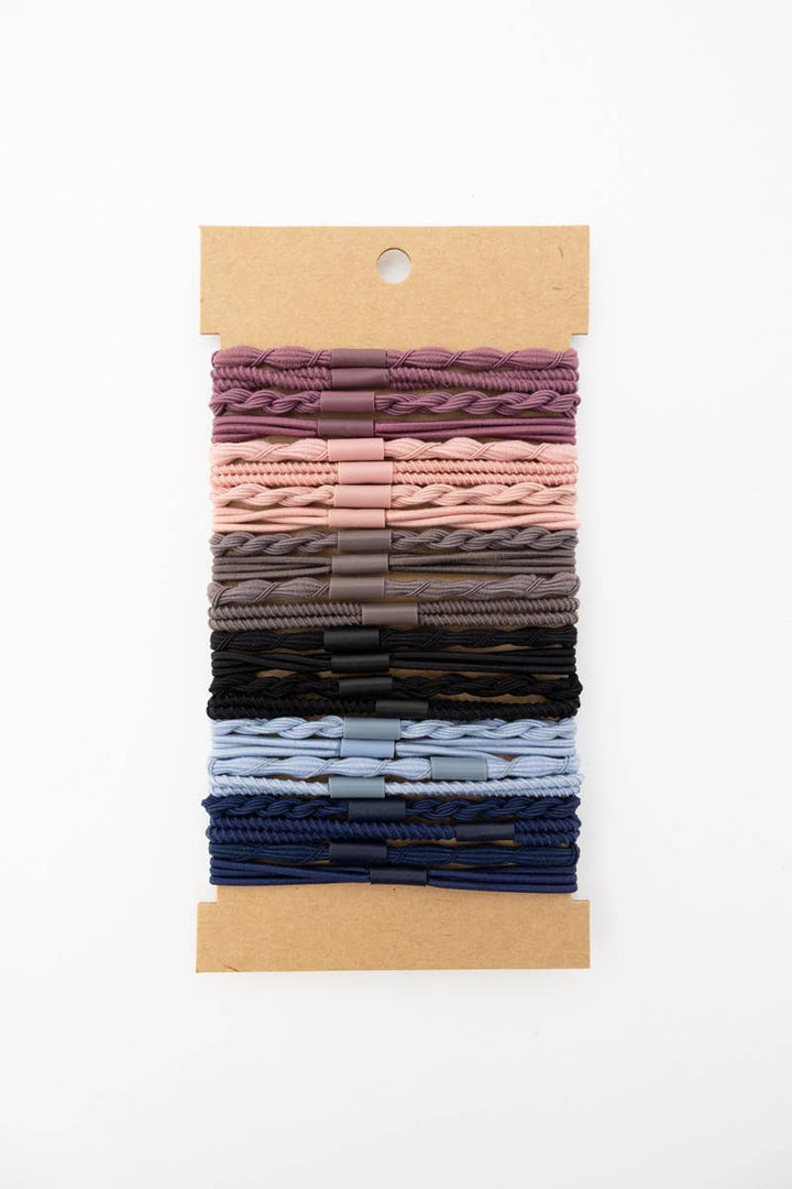 Solid Hues Twisted Stackable Hair Tie Bracelet Set 🥰
