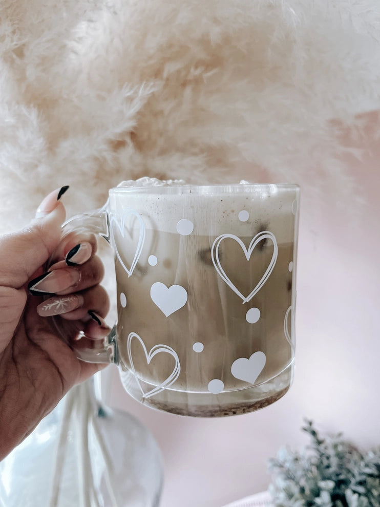 Heart Clear Glass Mug
