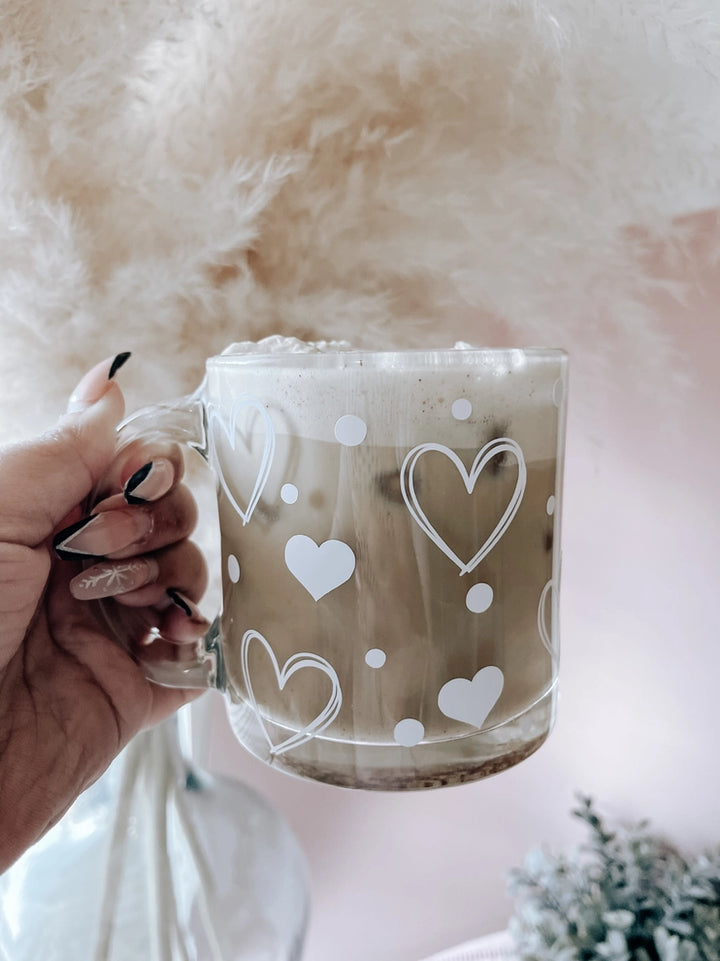 Heart Clear Glass Mug