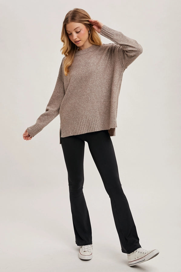 Cozy Crew Knit Pullover – Latte