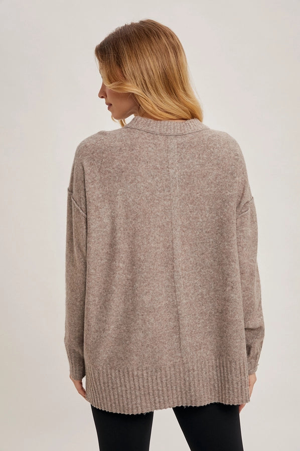 Cozy Crew Knit Pullover – Latte