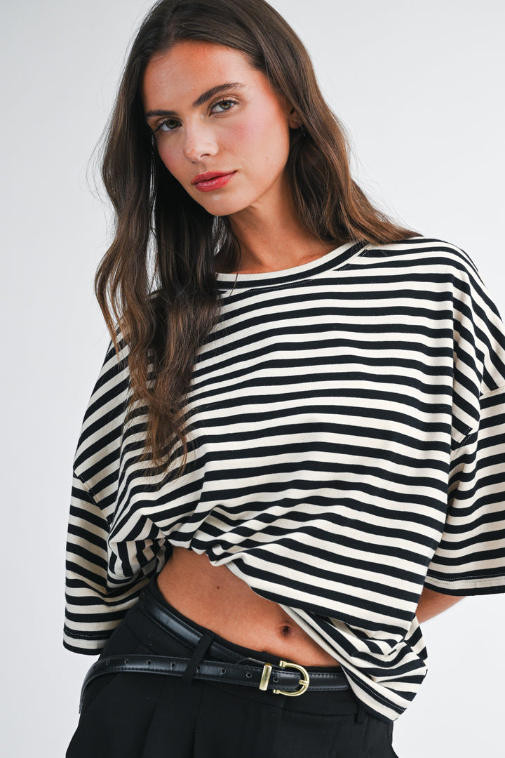 Oversized Stripe Boyfriend Tee