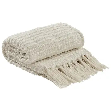 Skyla Throw Blanket | Textured Neutral Cozy Throw