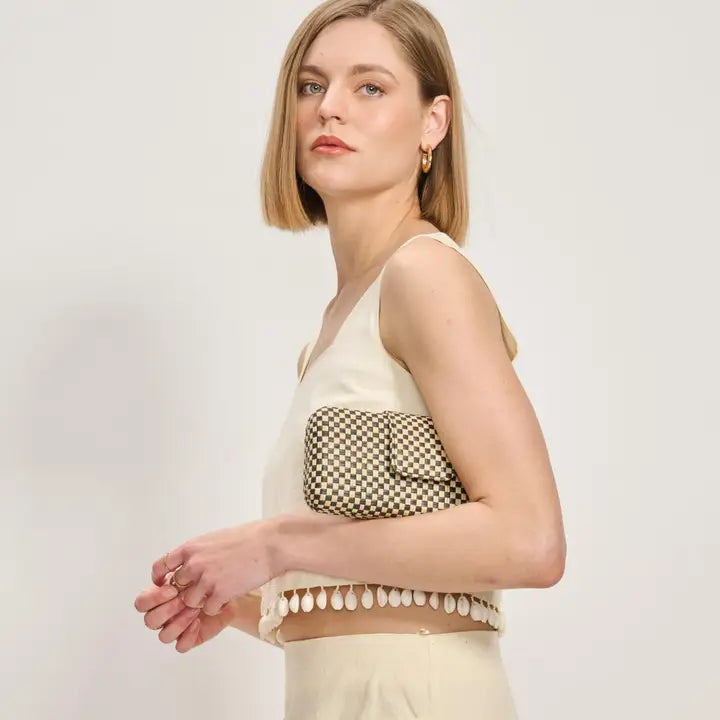 Sylvi Checkerboard Evening Bag
