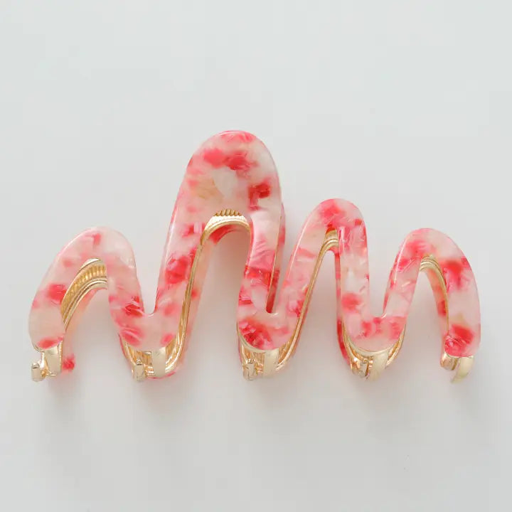 Willow Rosé | Large Squiggle Metal Claw Clip
