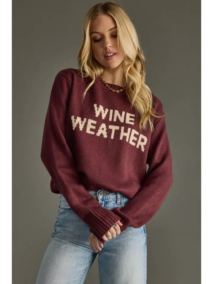 Wine Weather Knit Sweater