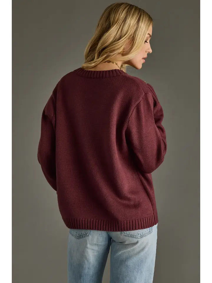 Wine Weather Knit Sweater