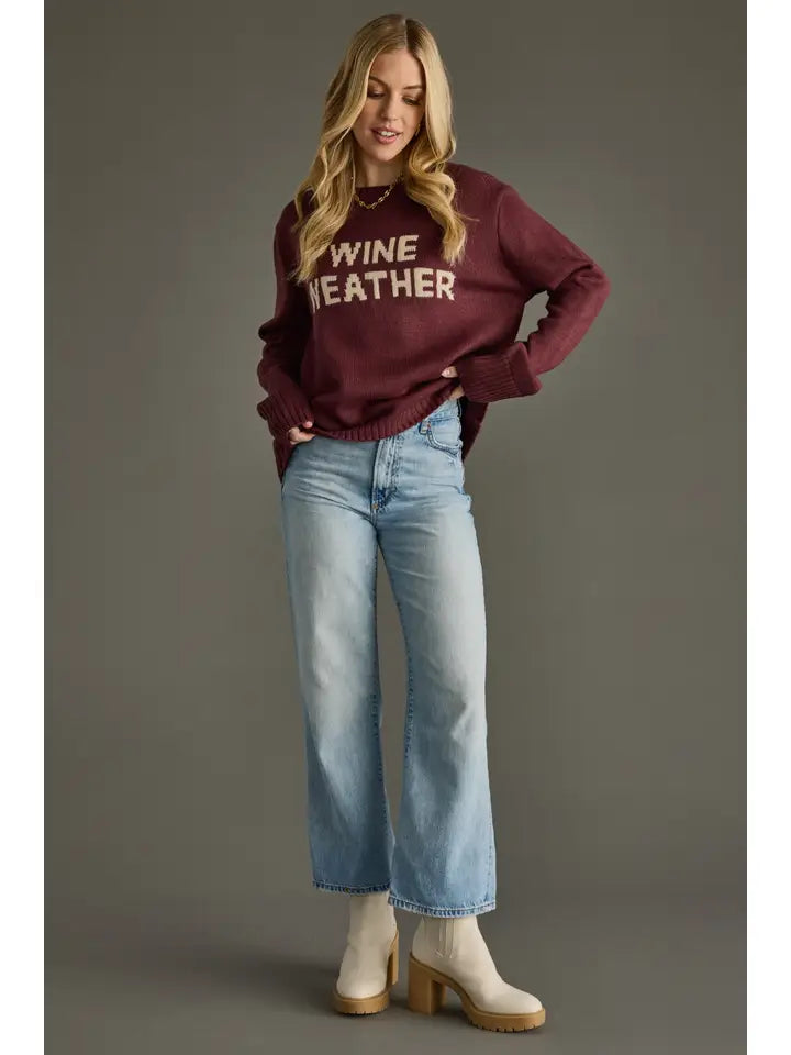 Wine Weather Knit Sweater