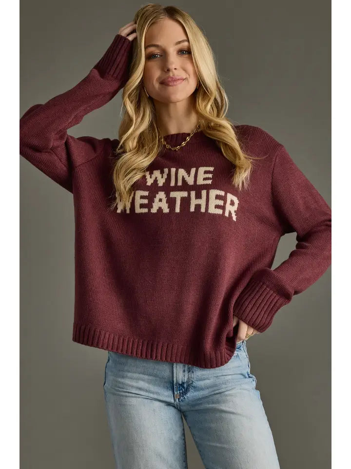 Wine Weather Knit Sweater